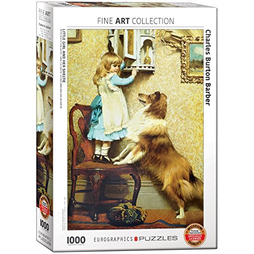 Bundle of 2 |Little Girl and Her Sheltie 1000-Piece Puzzle + Smart Puzzle Glue Sheets
