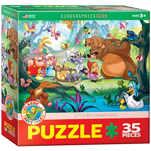 Bundle of 2 |EuroGraphics Little Red Riding Hood (35 Piece) Puzzle + Smart Puzzle Glue Sheets