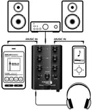 Pokket Mixer Mobile Mini DJ Mixer - Speakers - Retail Packaging - Black Goldstar