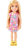 Barbie Chelsea Doll, Small Doll Wearing Purple Flowered Dress and Shoes with Blond Hair & Blue Eyes