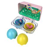 Bundle of 3 | PoIIy Pocket, Mystery Surprise Egg Carton | Purple Birthday Party Bounce House & Blue Nighttime Cityscape & Pink Rainbow Playground Theme
