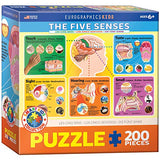 Bundle of 2 |EuroGraphics Five Senses Jigsaw Puzzle (200-Piece) + Smart Puzzle Glue Sheets