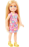 Barbie Chelsea Doll, Small Doll Wearing Purple Flowered Dress and Shoes with Blond Hair & Blue Eyes