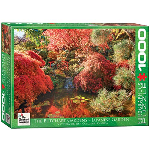 Bundle of 2 |EuroGraphics Butchart Gardens - Japanese Garden Jigsaw Puzzle (1000-Piece) + Smart Puzzle Glue Sheets