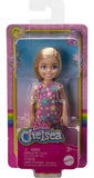 Barbie Chelsea Doll, Small Doll Wearing Purple Flowered Dress and Shoes with Blond Hair & Blue Eyes