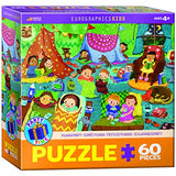 Bundle of 2 |Eurographics Party Time Pajama 60 Piece Puzzle + Smart Puzzle Glue Sheets