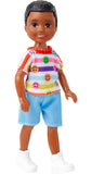 Barbie Chelsea Doll, Small Boy Doll Wearing Removable Romper and Shoes with Brown Hair & Brown Eyes Blue Eyes