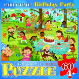Bundle of 2 |EuroGraphics Party Time Birthday 60 Piece Puzzle + Smart Puzzle Glue Sheets