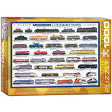 Bundle of 2 |EuroGraphics Modern Locomotives 1000-Piece Puzzle + Smart Puzzle Glue Sheets