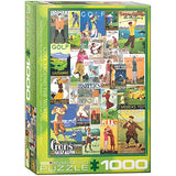 Bundle of 2 |EuroGraphics Golf - Vintage Collage Puzzle (1000-Piece) + Smart Puzzle Glue Sheets
