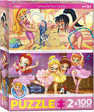 Bundle of 2 |EuroGraphics Go Girls Go! Puzzle (2-Pack/100-Piece) + Smart Puzzle Glue Sheets