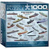 Bundle of 2 |EuroGraphics WWII War Ships Puzzle (Small Box) (1000-Piece) + Smart Puzzle Glue Sheets