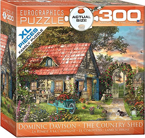 Bundle of 2 |Eurographics The Country Shed by Dominic Davison 300-Piece Puzzle + Smart Puzzle Glue Sheets