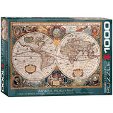 Bundle of 2 |EuroGraphics Antique World Map Puzzle (1000-Piece) + Smart Puzzle Glue Sheets