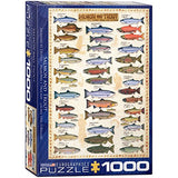 Bundle of 2 |Eurographics Salmon and Trout 1000-Piece Puzzle + Smart Puzzle Glue Sheets