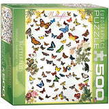 Bundle of 2 |Eurographics Butterflies Puzzle, 500-Piece + Smart Puzzle Glue Sheets
