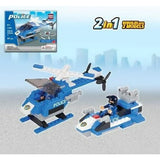 Bundle of 2 |Brictek Building Construction Sets (Police Hawk & Police Rescue Team)