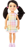 Barbie Chelsea Doll, Small Doll Wearing Removable Plaid Dress and Shoes with Black Hair & Brown Eyes