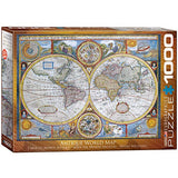Bundle of 2 |EuroGraphics New and Accurate Map of The World Puzzle (1000-Piece) + Smart Puzzle Glue Sheets