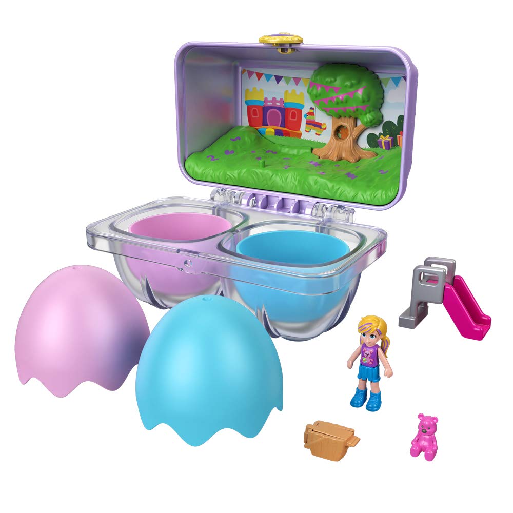 PoIIy Pocket Mystery Surprise Egg Carton - Purple Birthday Party Bounce House Theme, Purple, Blue, Green