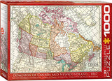 Bundle of 2 |Dominion of Canada & Newfoundland -1867 1000-Piece Puzzle + Smart Puzzle Glue Sheets