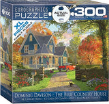 Bundle of 2 |Eurographics The Blue Country House by Dominic Davison 300-Piece Puzzle + Smart Puzzle Glue Sheets