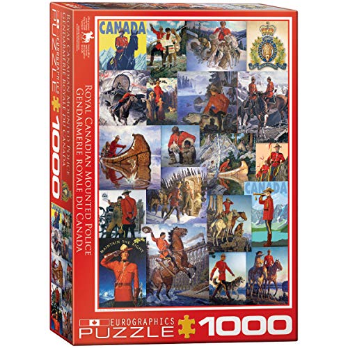 Bundle of 2 |EuroGraphics RCMP Collage 1000-Piece Puzzle + Smart Puzzle Glue Sheets