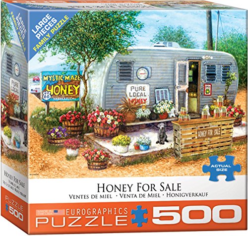 Bundle of 2 |Eurographics Honey For Sale by Janet Kruskamp 500-Piece Puzzle + Smart Puzzle Glue Sheets