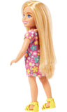 Barbie Chelsea Doll, Small Doll Wearing Purple Flowered Dress and Shoes with Blond Hair & Blue Eyes