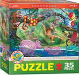 Bundle of 2 |EuroGraphics 35-Piece Classicic Fairy Tales The Jungle Book Puzzle + Smart Puzzle Glue Sheets