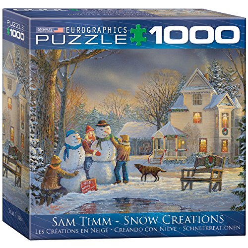 Bundle of 2 |EuroGraphics Snow Creations Puzzle (1000-Piece) + Smart Puzzle Glue Sheets