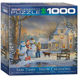 Bundle of 2 |EuroGraphics Snow Creations Puzzle (1000-Piece) + Smart Puzzle Glue Sheets