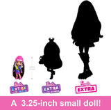 Bundle of 2 | Barbie Extra Mini Minis Doll - Brunette Doll w/ Alien Sweater Dress & Doll with Two-Tone Pink and Mint Hair + Accessories