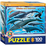 Bundle of 2 |Eurographics Whales & Dolphins 100 Piece Jigsaw Puzzle + Smart Puzzle Glue Sheets