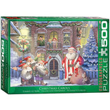 Bundle of 2 |EuroGraphics Christmas Carols 500 Piece Puzzle + Smart Puzzle Glue Sheets
