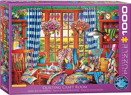 Bundle of 2 |Quilting Craft Room 1000-Piece Puzzle + Smart Puzzle Glue Sheets