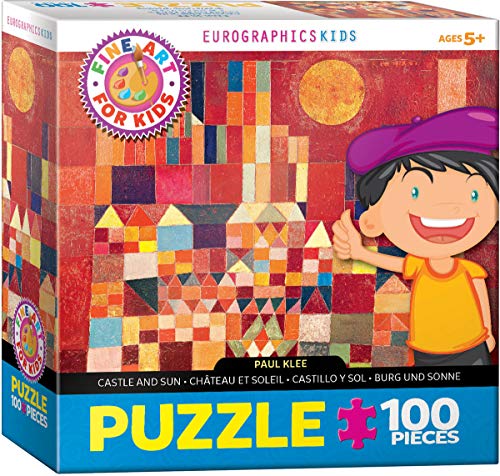 Bundle of 2 |Eurographics Castle and Sun by Paul Klee 100-Piece Puzzle + Smart Puzzle Glue Sheets