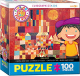 Bundle of 2 |Eurographics Castle and Sun by Paul Klee 100-Piece Puzzle + Smart Puzzle Glue Sheets
