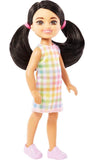 Barbie Chelsea Doll, Small Doll Wearing Removable Plaid Dress and Shoes with Black Hair & Brown Eyes