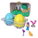 Polly Pocket Mystery Surprise Egg Carton - Pink Rainbow Playground Theme, Pink, Blue, Yellow