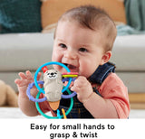 Fisher-Price Baby Toys Twist & Teethe Otter 2-In-1 Rattle and BPA-Free Teether with Textured Rings for Infant Fine Motor Play