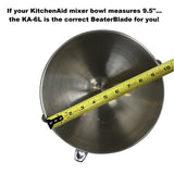 New Metro Design KA-6L Plastic Beater Blade works w/ most KitchenAid 6 Qt Bowl-Lift Stand Mixers, Grey