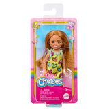 Barbie Chelsea Doll, Small Doll Wearing Removable Heart-Print Dress and Shoes, Brunette Hair & Brown Eyes