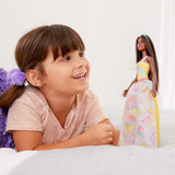Barbie Dreamtopia Princess Doll, Approx 12-Inch Brunette with Pink Hairstreak Wearing Colorful Candy-Inspired Outfit and Tiara, for 3 to 7 Year Olds, Multi
