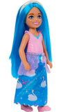 Barbie Royal Chelsea Doll with Blue Hair & White Headband Wearing Removable Skirt & Shoes