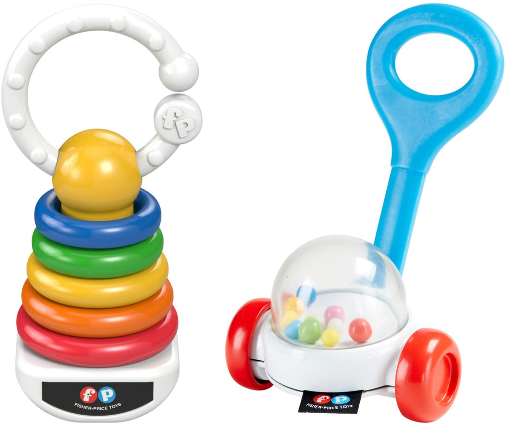 Fisher Price Corn Popper Rattle & Rock-A-Stack Clacker Set