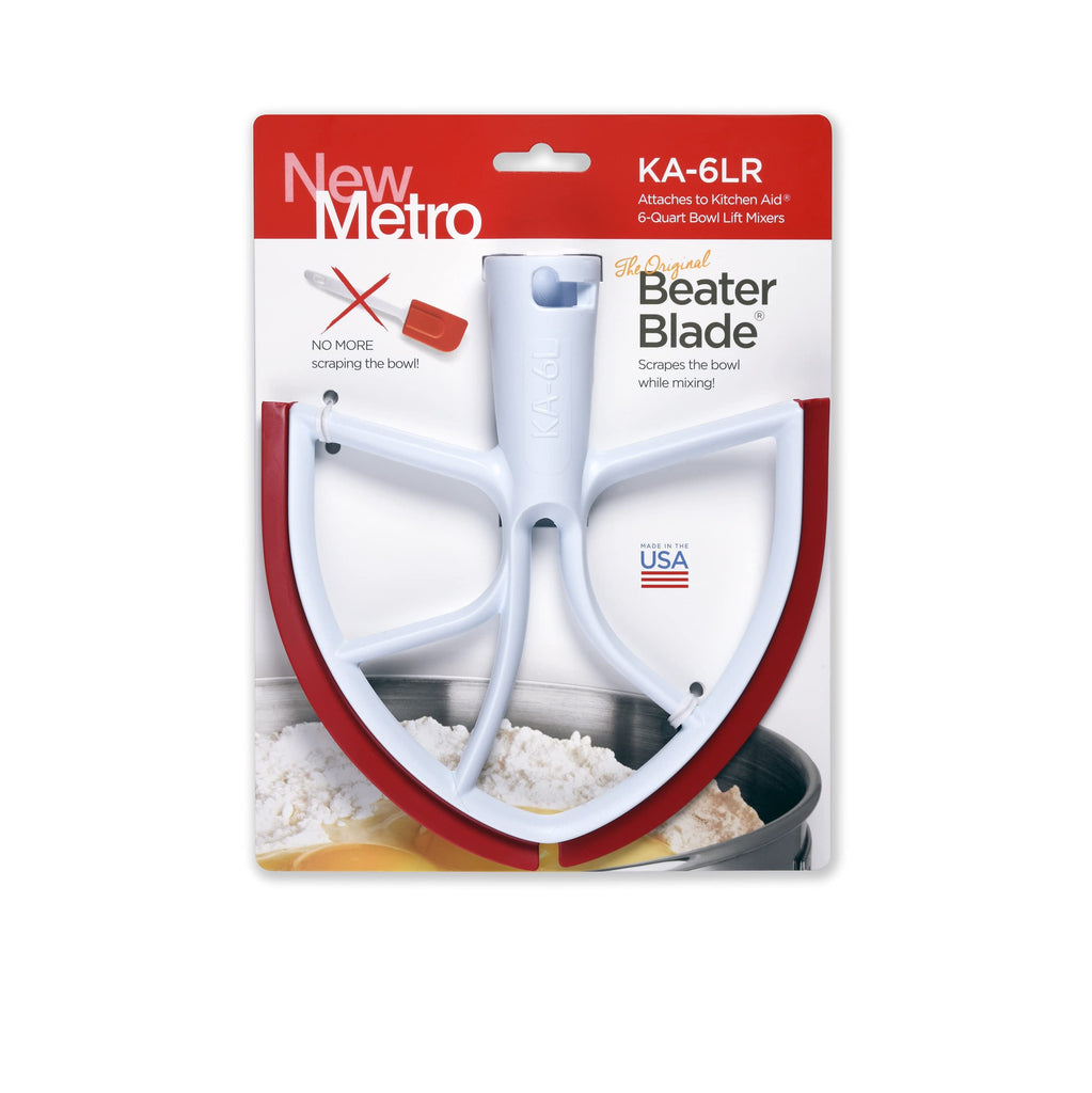 New Metro KA-6LR Original Beater Blade Works w/ Most KitchenAid 6 or 7 Qt Bowl-Lift Stand Mixers, Red