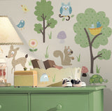 RoomMates RMK1398SCS Woodland Animals Peel and Stick Wall Decals , Black