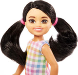 Barbie Chelsea Doll, Small Doll Wearing Removable Plaid Dress and Shoes with Black Hair & Brown Eyes