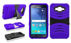 Samsung Galaxy J7 (2016) Stand Case, NEM Hard Shell Hybrid Dual Layer Armor Defender Protective Armor Case with Kickstand for Samsung Galaxy J7 (2016)-Purple